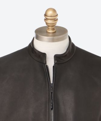 送料無料】ブルゾン Lamb Leather Zip Short