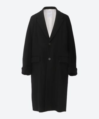 【送料無料】OVERCOAT (Men)/オーバーコート コート NOTCHED LAPEL OVERCOAT IN MELTON WOOL 25W-8-F25C031-NKM BLACK コート・ジャケット【三越伊勢丹/公式】