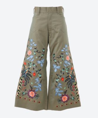 tokio (Men)/トキオ パンツ flower enbroidary flare PT 6-TKO-25AW-PT13 khaki パンツ・ズボン【三越伊勢丹/公式】