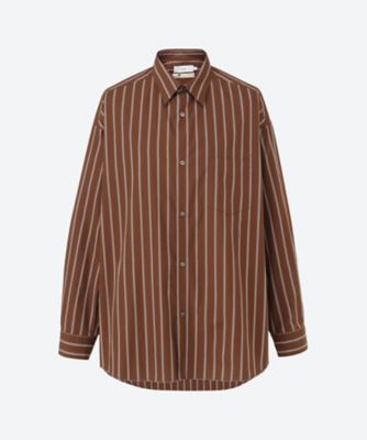 ＜Graphpaper (Men)＞シャツ　ＳＩＤＯＧＲＡＳ　Ｓｔｒｉｐｅ　Ｌ／Ｓ　Ｏｖｅｒｓｉｚｅｄ　Ｒｅｇｕｌａｒ　Ｃｏｌｌａｒ　Ｓｈｉｒｔ