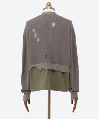 カーディガン Destroyed Knit Cardigan 26S