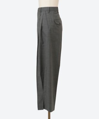 パンツ Pleated Stripe Summer Wool