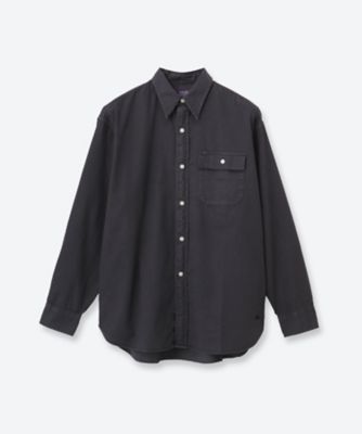 【美品】5W ファイブダブリュー ゴワット ノーカラーシャツ　ブラック　サイズ3 カジュアルシャツ Garment Dyed Field Twill