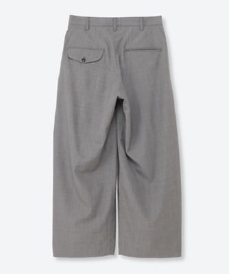 パンツ Gather－detail wool gabardine