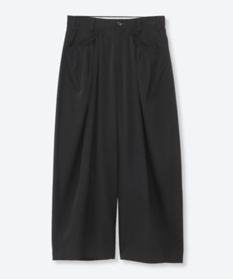 パンツ Gather－detail wool gabardine