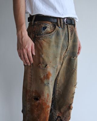 デニムパンツ　１００ーＹＥＡＲ　ＰＲＯＣＥＳＳＩＮＧ　ＴＡＰＥＲＥＤ　５Ｐ　ＰＡＮＴＳ