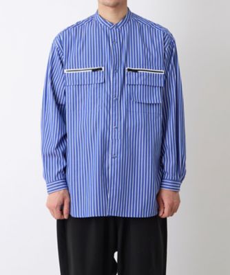 シャツ BAND COLLAR STRIPE MULTI