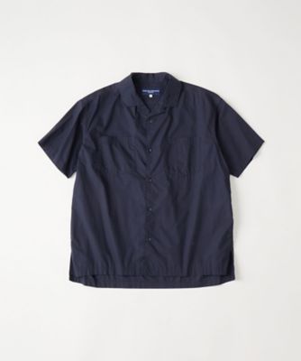 コットンシャツネイビーHaru様 シャツ BROAD OPEN COLLAR SHIRT