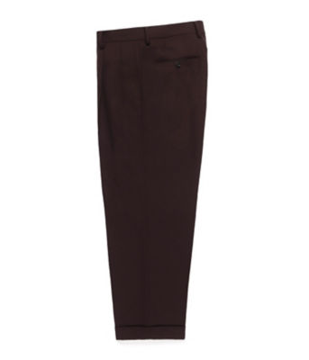 WACKO MARIA (Men)/ワコマリア スラックス Double Pleated Trousers 23FW-WMP-TR15 Burgundy L ウール100% メンズ パンツ・ズボン