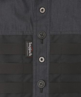 シャツ　綿デニムドライオイル×エステルマットクロス　ｂａｇｊａｃｋ　Ｗネーム　ＷＯ―Ｂ９０１―１００　