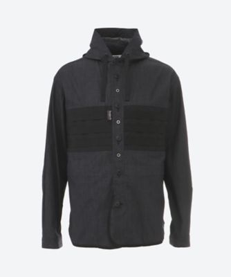 ＜JUNYA WATANABE MAN (Men)＞シャツ　綿デニムドライオイル×エステルマットクロス　ｂａｇｊａｃｋ　Ｗネーム　ＷＯ―Ｂ９０１―１００　
