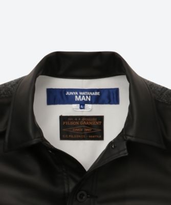 ジャケット 合成皮革（ポリウレタン樹脂）×ウールモッサー