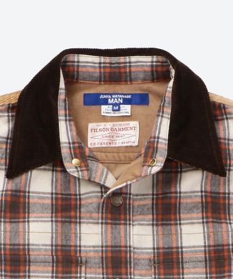 綿フランネルチェック×綿ドライオイル×レザー FILSON W