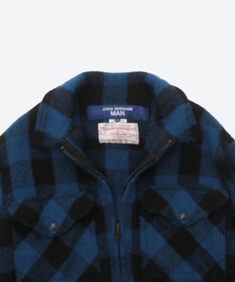JUNYA WATANABE MAN 縮絨パッチワークチェスターコート JUNYA WATANABE COMME des GARCONS MAN ウール麻ツイル縮絨×牛革