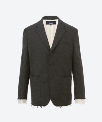 名品 コムデギャルソン ストレッチウール サークル ジャケット □□ COMME des GARCONS コムデギャルソン ピンストライプ柄