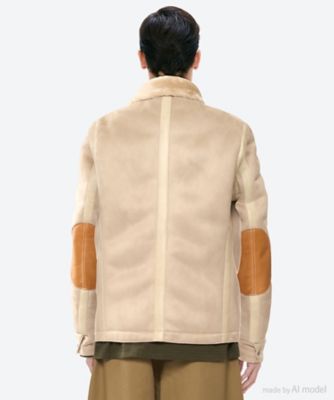 送料無料】エステルボアムートン×レザー ジャケット WPーJ025ー