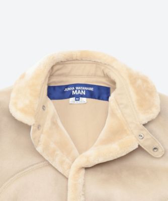 SYSTEMS ベージュ 毛皮ジャケット 送料無料】エステルボアムートン×レザー ジャケット WPーJ025ー