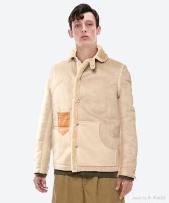 送料無料】エステルボアムートン×レザー ジャケット WPーJ025ー