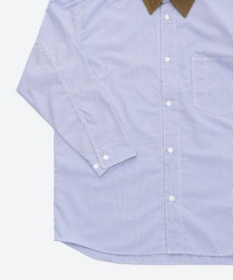 綿チェック×綿コーデュロイ シャツ HQーB003ー051 | COMME