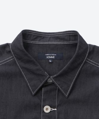 綿ライトオンスデニム 製品洗 シャツ HQーB018ー051 | COMME