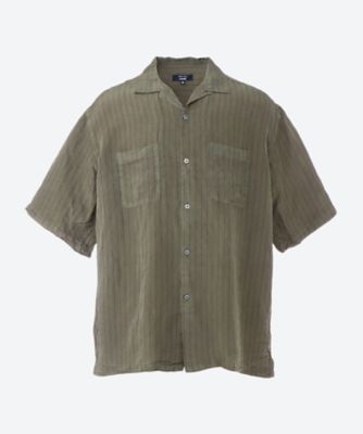 キュプラストライプ シャツ 製品染 HQーB023ー051 | COMME