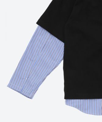 綿度詰天竺&times;綿ポプリンストライプ　Ｔシャツ　ＨＱーＴ００６ー０５１