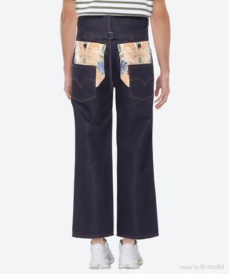 綿リネンデニム×ビスコース綿ジャガード Levis Wネームパンツ