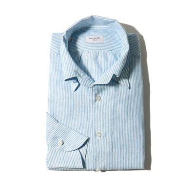 リングヂャケットナポリ ハンド９工程 ｔｏｓｓｅｔｉ リネン ヒドゥンボタンダウンワンピースカラーシャツ 三越伊勢丹オンラインストア 公式