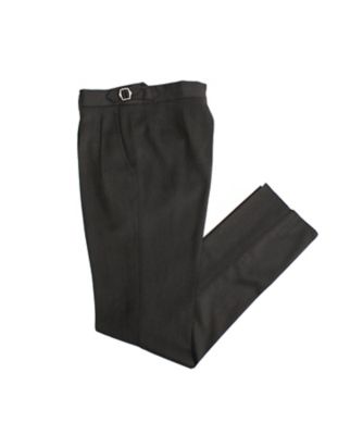 新品未使用RING JACKET ワンプリーツスラックス チャコールグレー46 2インプリーツ ブラウントラウザーズ S／5N075F22F