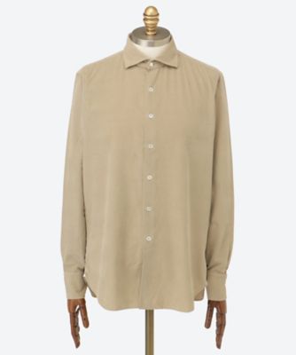 試着のみ【Maria Santangelo】コーデュロイ ワンピースカラーシャツ 別注】Maria Santangelo コットンウール ワンピースカラーシャツ