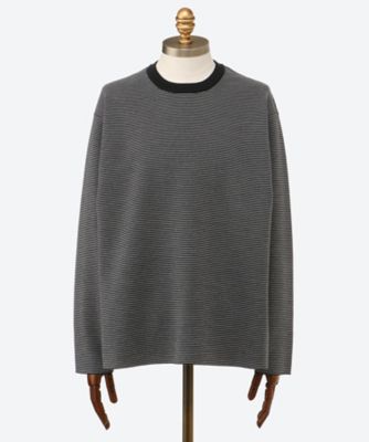 BATONER/バトナー セ―ター HIGH GAUGE SMOOTH WOOL CREW NECK 52/BN25FM019 BLACK*GRAY トップス【三越伊勢丹/公式】