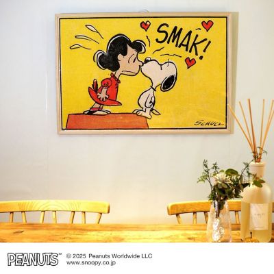 絵画なパッチワーク♥ふわふわボリュームスヌード♥ネイビー イエロー エクリュ 絵画 Snoopy Goes Pop！ | edom (Men)/エドム