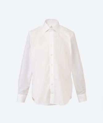 Emanuel Berg (Men)/エマニュエル・バーグ ドレスシャツ 白ポプリン セミワイド EB25S/S/MTM1673