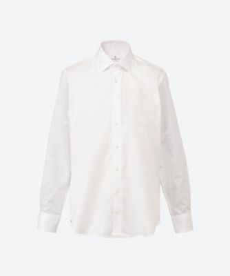 Emanuel Berg (Men)/エマニュエル・バーグ ドレスシャツ 白ツイル セミワイド EB25S/S/MTM1680