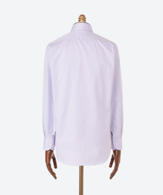 les LESTON (Men)/レスレストン ドレスシャツ セミワイドカラー 紫ツイル アルモ生地使用 パープル 39 コットン100% メンズ トップス