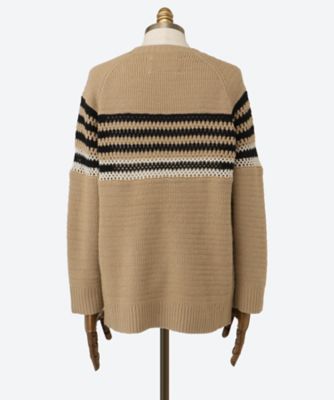 【美品】ASKYURSELF　春秋ニット　ローバンドクロシェ クルーネック【２】 クルーネックニット 52／K25FW／A02P2 | KROCHET