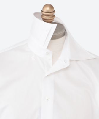 Emanuel Berg ホワイトドレスシャツ 39-15 1/2 未使用品 ドレスシャツ 白無地 白ツイル隠BD