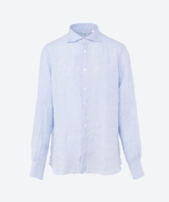 ＜Finamore (Men)＞リネンシャツ　麻無地　ＦＩ２６Ｓ／Ｓ／Ｃ０６４９