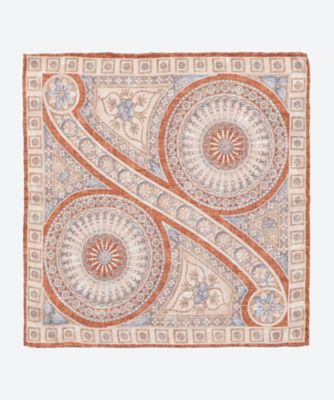 ＜ROSI COLLECTION (Men)＞ポケットチーフ　ＣＨ花メダリオン柄　ＲＣ２６Ｓ／Ｓ／ＥＡＳＹ／Ｐ１７