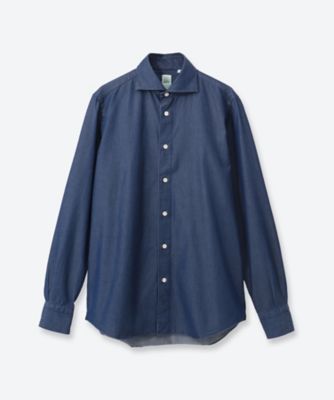 ストレッチコットン シアサッカー ソリッド カジュアルシャツ