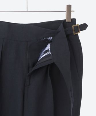 定価10万 最高峰 ルビナッチ リネン グルカパンツ 2タック ナポリ製 紺