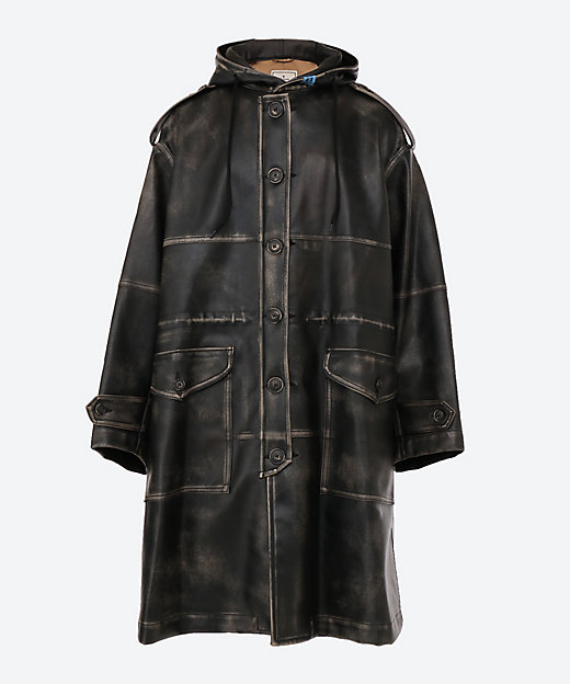  ミハラ ヤスヒロ コート Synthetic Leather Coat 23F-A11CT011 BLACK