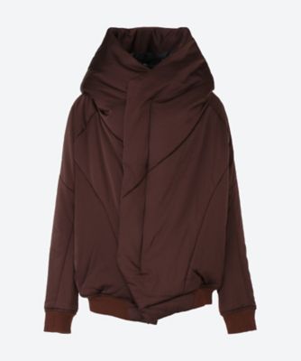 ＜JULIUS/NILφS＞パデッドフーデッドブルゾン　／　ＶＩＳＣＯＳＥ／ＮＹＬＯＮ　ＳＴＲＥＴＣＨ　ＳＡＴＩＮ　２４Ｓ－８４７ＢＬＭ１