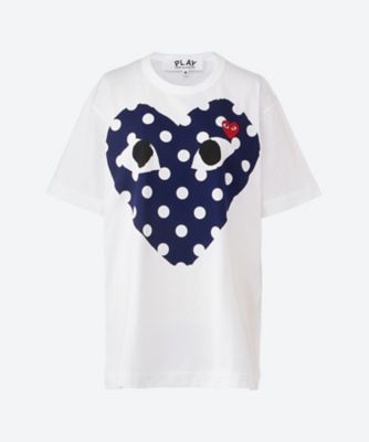 綿天竺プリント／水玉柄（赤エンブレム）半袖Tシャツ AX－T234