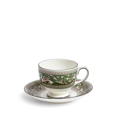 ＜WEDGWOOD＞フロレンティーン　ヴェルデ　ティーカップ＆ソーサー（リー）