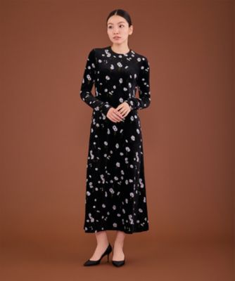 Velour Jersey Floral Dress MM26FWー