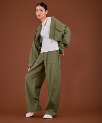 BACK SATIN BARREL LEG PANTS 26FW