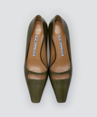 週末値下★新品ペリーコ アネッリ オリーブグリーン パンプス 36.5 23.5 DAMA グランデアネッリ パンプス 5．5cm