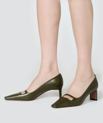 週末値下★新品ペリーコ アネッリ オリーブグリーン パンプス 36.5 23.5 CUORE パンプス 3．5cm OLIVE 0630COCCO