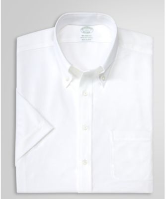 Brooks Brothers/ブルックス ブラザーズ コットン／ポリエステル　４６ゲージニット　ショートスリーブドレスシャツ　Ｎｅｗ　Ｍｉｌａｎｏ　Ｆｉｔ　１００１８４２６７